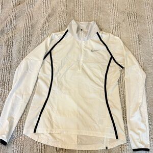 white Nike Dri-FIT 1/4-zip running top